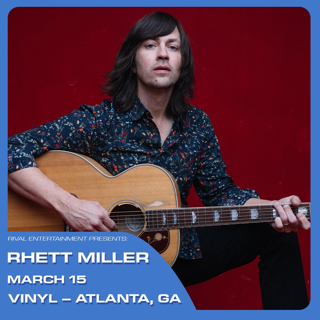 T-minus 1 week 'til @rhettmiller of @old97 hits the stage at Vinyl! 🔥 Get your tickets now! 🎟: bit.ly/3HI8d7i #livemusicatl #livemusic #vinylatl #theloftatl #centerstageatl #atlantaga #atlantalivemusic