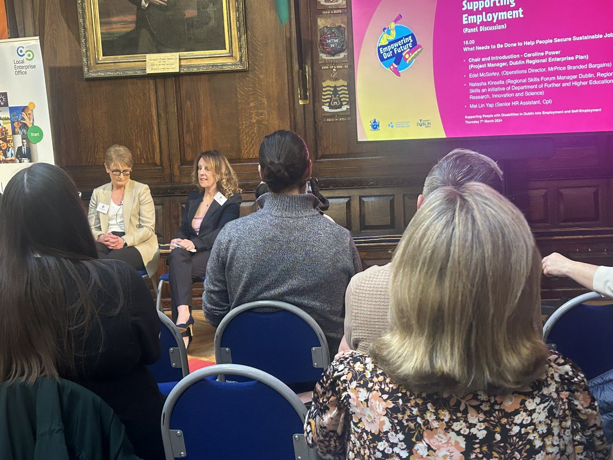 DSCP were delighted to be invited by @LordMayorDublin to #empoweringourfuture to discuss the inclusion of people with disabilities into employment and self employment. Great input by Edel McSorley from @MrPriceIre, really practical suggestions.