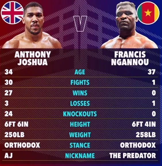 cnedcodes's tweet image. Anthony Joshua vs Francis Ngannou

Who is winning tonight?

Cho Cho Cho Rice PLEASE DO #InternationalWomensDay2024