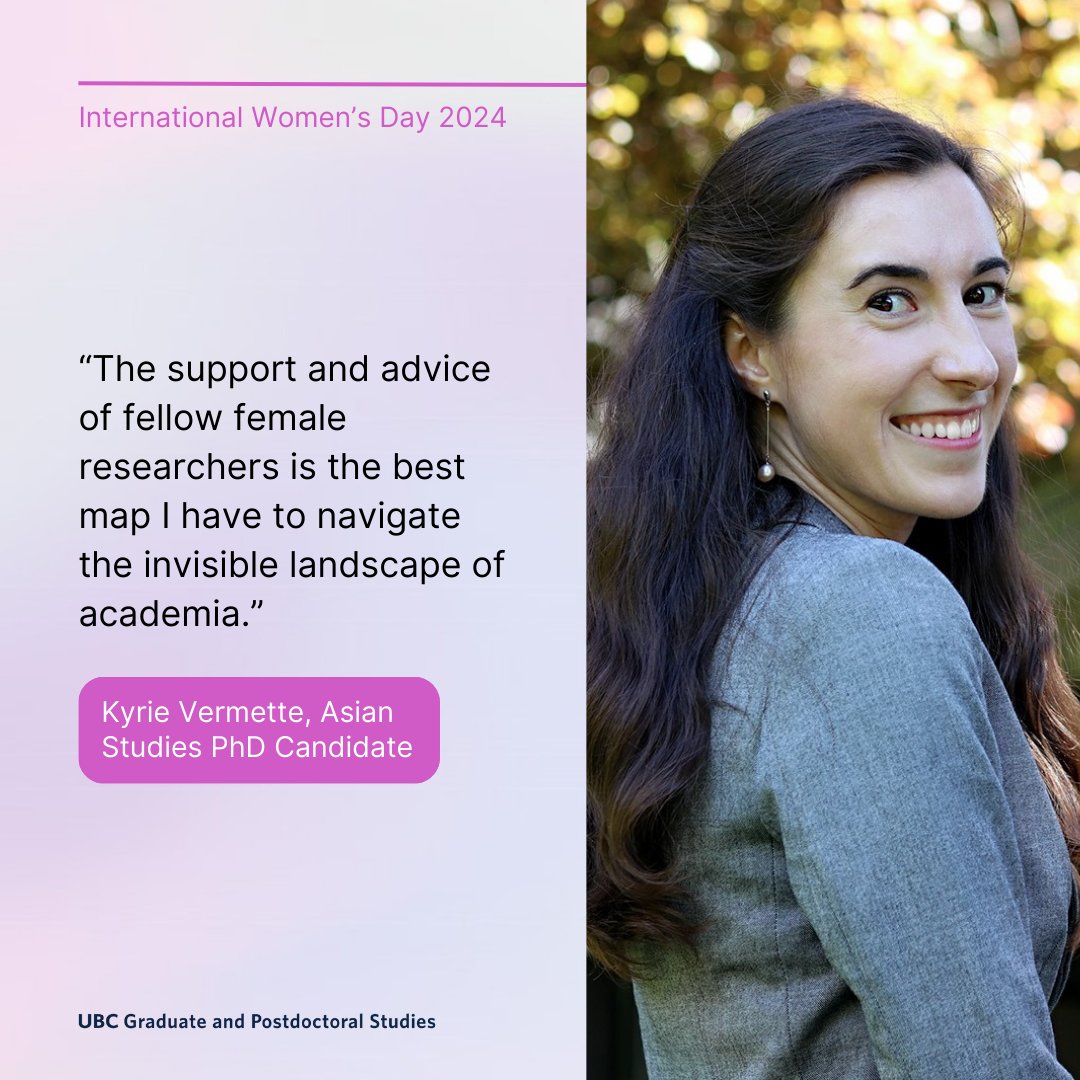 Today and every day, we honour women in Graduate and Postdoctoral Studies and in the UBC community at large. Learn more about these inspiring women @UBC : ow.ly/Y30v50QP2IJ