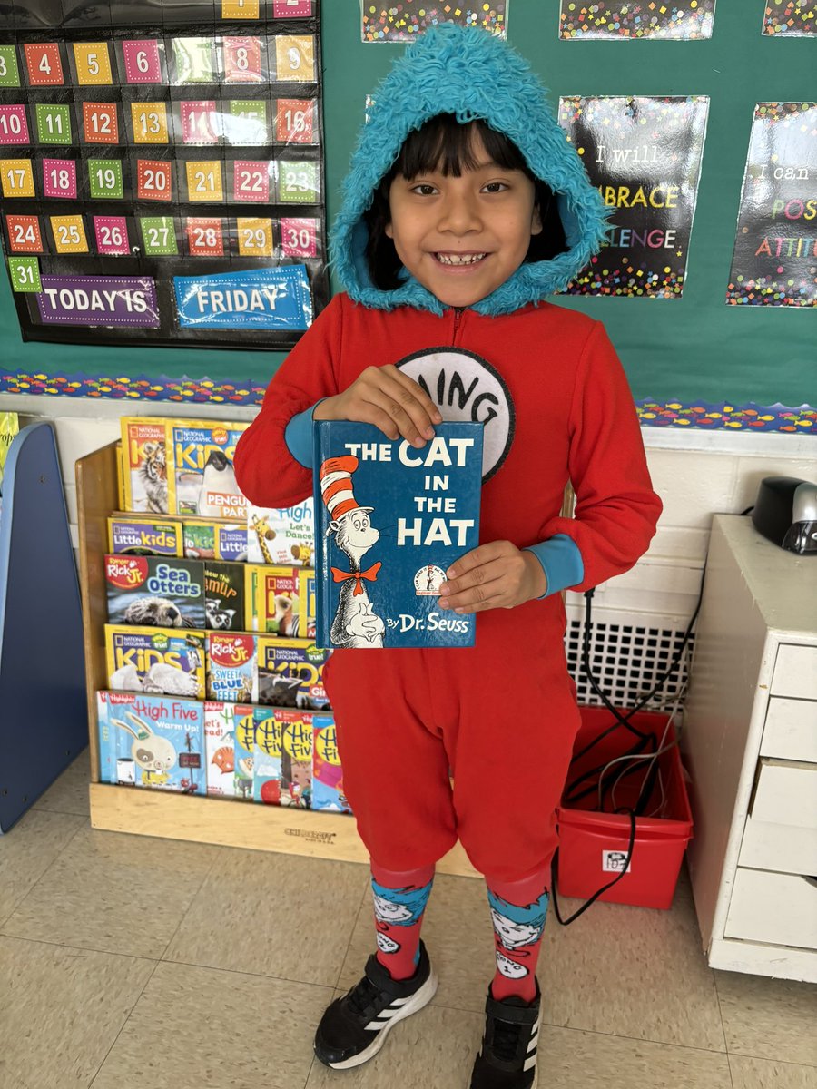 OTES has character!  For our final day of Read Across America Week, we dressed as characters from some of our favorite books. Happy Friday from Zoey, Sassafras, Waldo, and Thing 1! 
♥️🤍♥️
#SpartanLegacy  #OTESpride