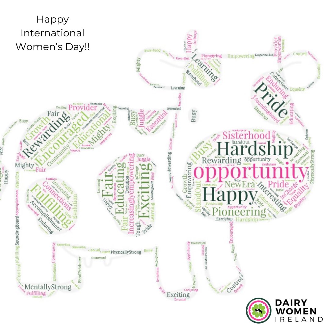 Happy International Women’s Day! We asked you to describe being a dairy woman in Ireland in one word & as always, you did not disappoint!! 🙌🏼 To all the wonderful women out there, farming and non farming, keep flying the flag for brilliant women, everywhere 💞 #iwd2024