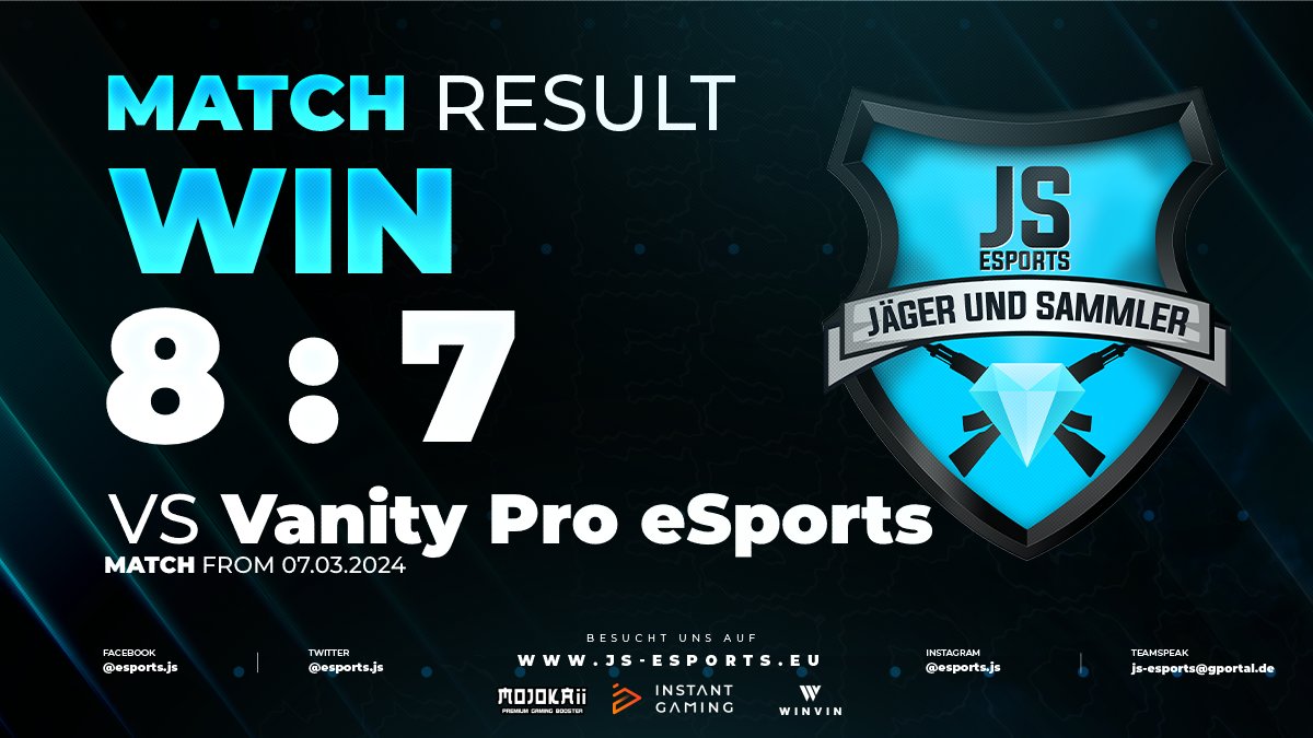 JS eSports (@esportsjs) on Twitter photo With a win on the seventh matchday, we climb to 3rd place in the table for the moment within our group of the <a href="/Cross_League/">Cross League</a>! 🔥✊
Thx for the match @pro_vanity ✌️
#jsesports #gaming #RainbowSixSiege #r6s #esports #PlayStation #PlayStation5 With a win on the seventh matchday, we climb to 3rd place in the table for the moment within our group of the <a href="/Cross_League/">Cross League</a>! 🔥✊
Thx for the match @pro_vanity ✌️
#jsesports #gaming #RainbowSixSiege #r6s #esports #PlayStation #PlayStation5