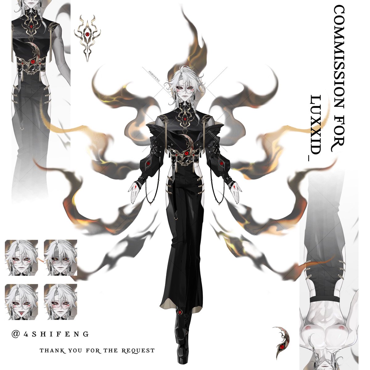 4Shifeng's tweet image. drawing and design l2d model commission for @Luxxid_ 
thank you for the request！💛

#l2d #vtubermodel  #Commission #characterdesign