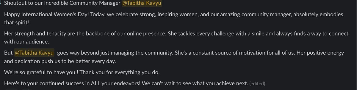 TabithaKavyu's tweet image. Honoured by one of our community members🙏💜
Always grateful when I get such kind words and feedback from my people.
You can't just not love the @AltSchoolAfrica community.