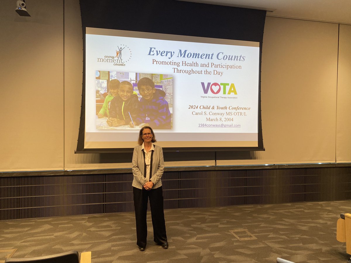 Kudos to Carol Conway for presenting the keynote address on Every Moment Counts and promoting participation and health at the VOTA Children and Youth conference!