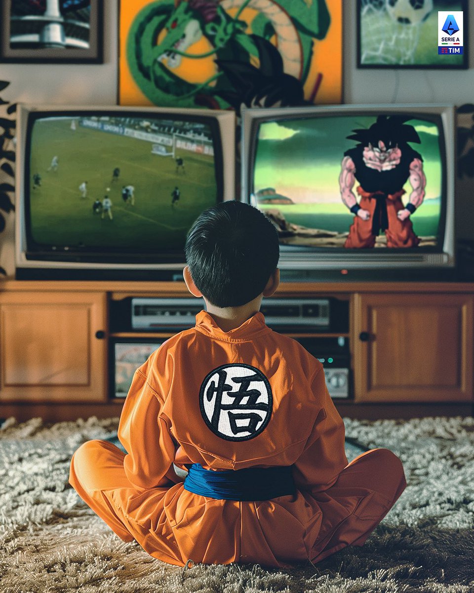 SerieA's tweet photo. Per chi è cresciuto con Calcio e #DragonBall ❤️ https://t.co/lb587GyT5Q