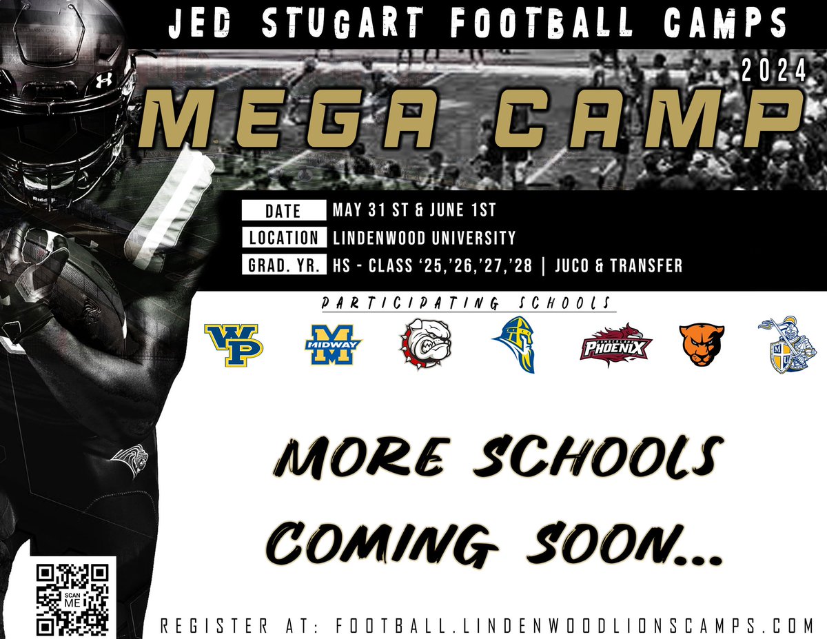 Registration is rolling and Colleges are committing daily to evaluate you. Make sure you don’t miss this tremendous opportunity. Register at: football.lindenwoodlionscamps.com/2024-mega-camp… #JSMegaCamp24