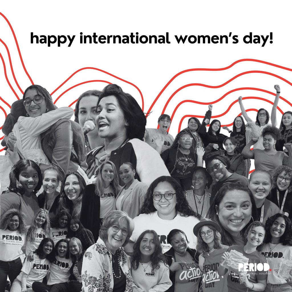 Happy #InternationalWomensDayTo all the women of the #menstrualmovement, we LOVE and APPRECIATE you!🩸 Honor the amazing women in your life today with a donation to PERIOD. ❤️ Visit period.org/donate.