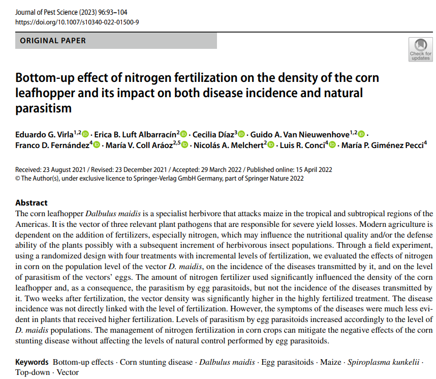 CSS no podemos  poner el peso del control en una sola variable. Es todo un manejo: control de guachos, fecha de siembra, genética, nutrición, trat semillas, insecticidas.  Tener cultivos bien nutridos ayuda a bajar la severidad, según el paper de Virla Bottom up effects.