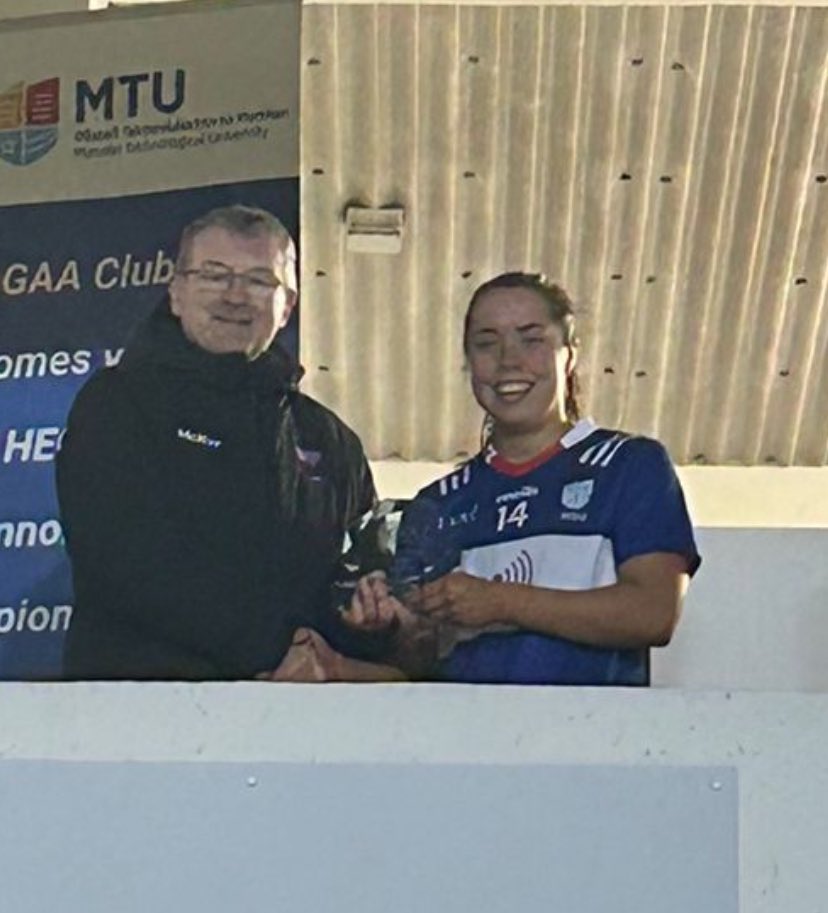Ladies Football (@ladiesfootball) on Twitter photo Congratulations to <a href="/MTUKerryGAAClub/">MTU Kerry Campus GAA Club</a>’s Danielle O’Leary, Player of the Match from this evening’s <a href="/LadiesHEC/">Ladies HEC</a> Giles Cup Final!
<a href="/kerryladiesfoot/">KerryLGFA</a> star Danielle was presented with her award by Con Moynihan, representing Ladies HEC
#LadiesHEC #InternationalWomensDay Congratulations to <a href="/MTUKerryGAAClub/">MTU Kerry Campus GAA Club</a>’s Danielle O’Leary, Player of the Match from this evening’s <a href="/LadiesHEC/">Ladies HEC</a> Giles Cup Final!
<a href="/kerryladiesfoot/">KerryLGFA</a> star Danielle was presented with her award by Con Moynihan, representing Ladies HEC
#LadiesHEC #InternationalWomensDay