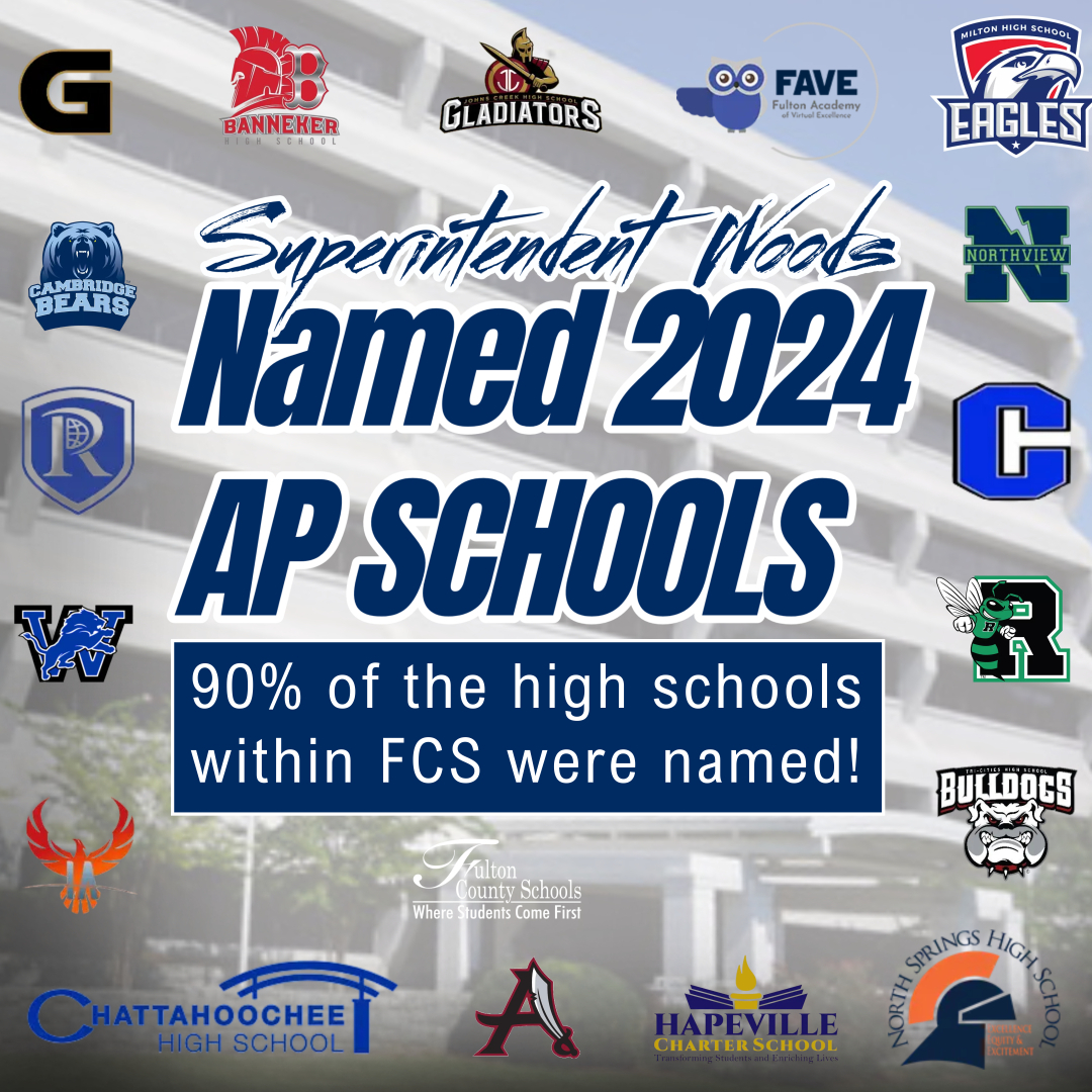 State School Superintendent @SuptWoods named 276 AP Honor Schools for school year 2024. 90% Fulton High Schools were named! #FCSnews #FCSteachingandlearning #FCSbettertogether Dig Deeper: gadoe.org/External-Affai… @FCSSuptLooney