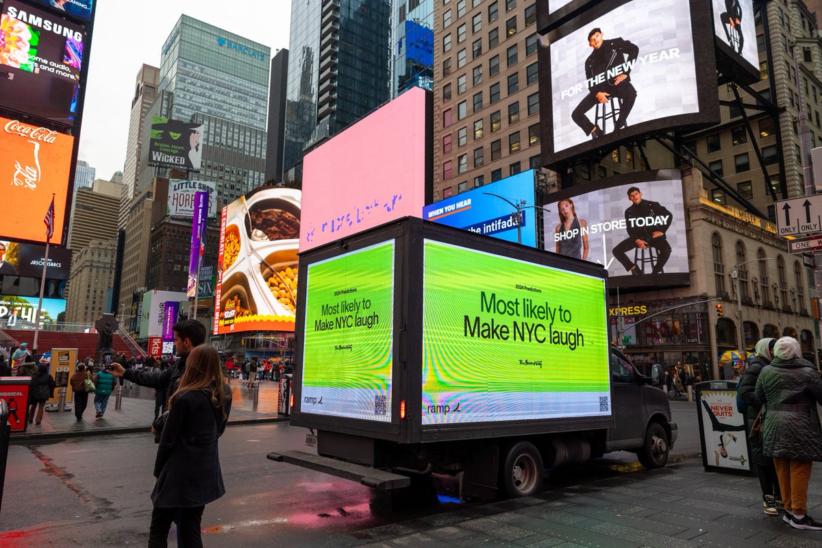 Look Ma! We're in Times Square! Thank you to our great partner @tryramp for naming us for 'Most Likely to Make NYC Laugh' in their creative new ad campaign as we celebrate our new NYC location. 🙌