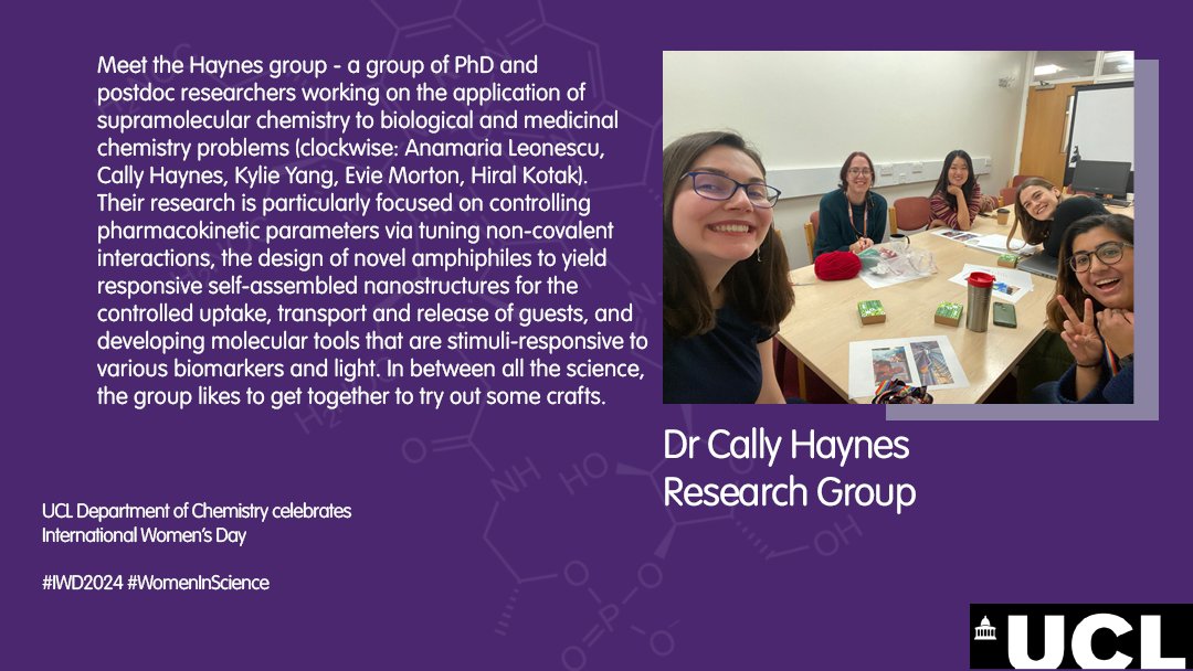 All work and no play… There is too much exciting organic chemistry going on in the @CallyHaynes lab to describe here but we are pleased to report there is still time for crafts! #IWD2024 #WomenInChemistry #WomenInScience