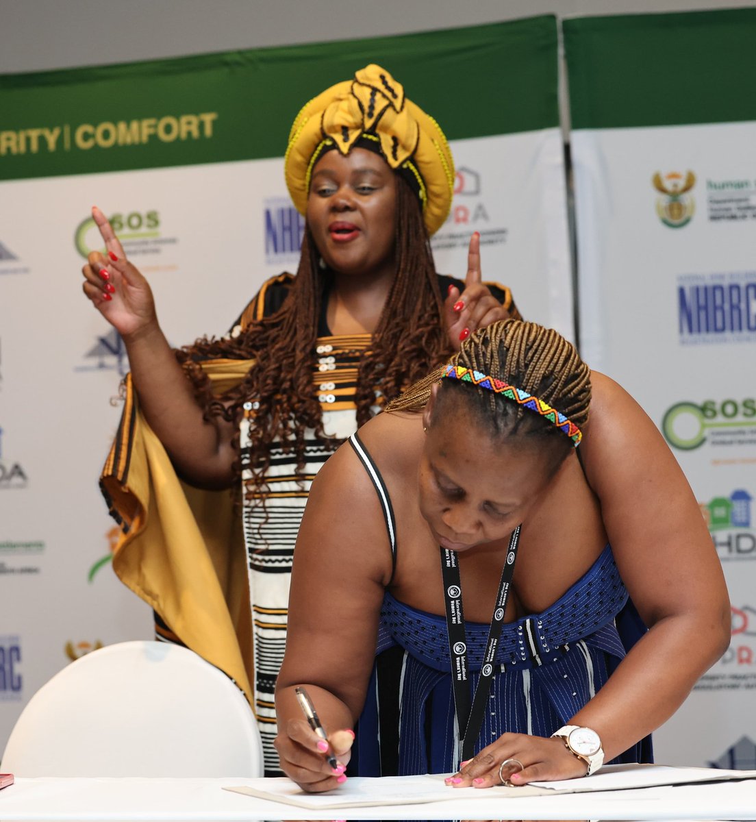The_DHS's tweet photo. [PHOTOS] Minister Mmamoloko Kubayi Signing a Social Compact between Government and Women  in the Built Environment.

#IWD2024 #HousingTheNation https://t.co/3DhaJ99JkH