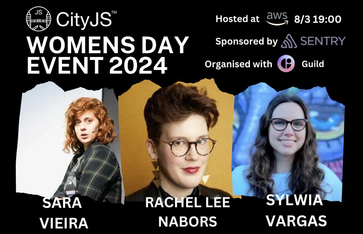 CityJS Conferences (@cityjsconf) on Twitter photo We are having a #WomensDay2024 celebration meetup today with 3⃣ amazing speakers <a href="/NikkitaFTW/">Sara Vieira</a> <a href="/rachelnabors/">R "Nearest" Nabors (they/them)</a> and <a href="/SylwiaVargas/">sylwia is on a break</a> and lots of attendees!
It happens to be on Friyay, hosted at <a href="/awscloud/">Amazon Web Services</a> office, sponsored by the amazing <a href="/getsentry/">Sentry</a>, organised with the super We are having a #WomensDay2024 celebration meetup today with 3⃣ amazing speakers <a href="/NikkitaFTW/">Sara Vieira</a> <a href="/rachelnabors/">R "Nearest" Nabors (they/them)</a> and <a href="/SylwiaVargas/">sylwia is on a break</a> and lots of attendees!
It happens to be on Friyay, hosted at <a href="/awscloud/">Amazon Web Services</a> office, sponsored by the amazing <a href="/getsentry/">Sentry</a>, organised with the super