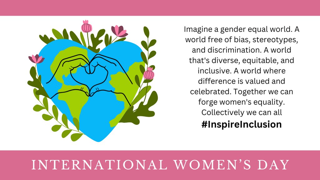 International Women's Day, a worldwide celebration held on March 8th. It serves as a central event in women's rights movement, emphasizing topics such as gender parity, women's reproductive rights, & the prevention of violence and mistreatment towards women. #InspiredInclusion