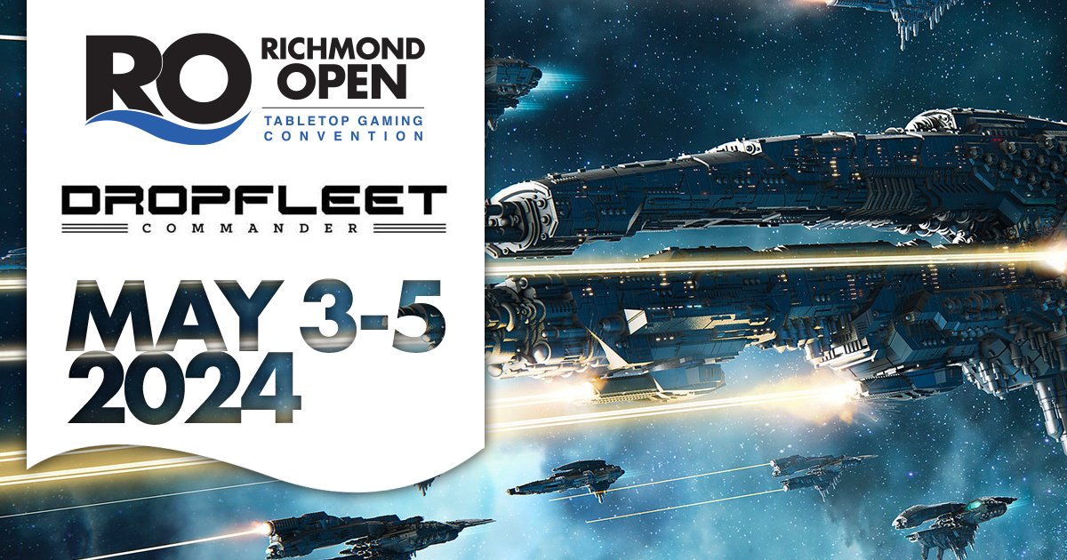 RichmondOpenCon's tweet image. Do you play Dropfleet Commander or Dropzone Commander? Are you curious about either? Come check out the Learn-to-play event on Friday night or the friendly tournament on Sunday. #dropfleet #dropzone