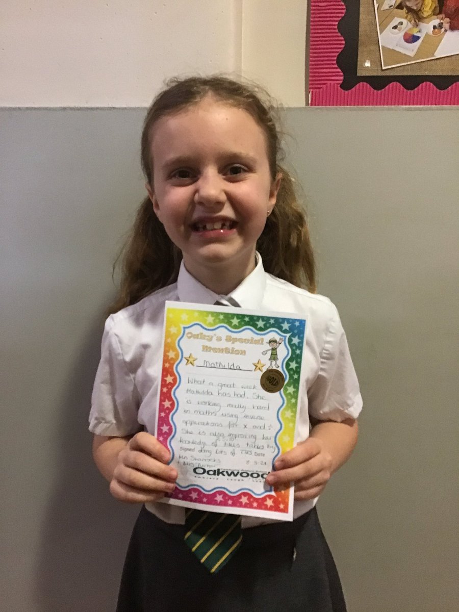 Well done to Mathilda who is 2 Catkins’ Special Mention. 
She has given 100% in all areas of her work and is a great role model for her friends! Keep it up! 🌟