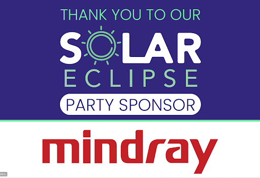 AIUMultrasound's tweet photo. Did you know that the total #solareclipse is happening during #UltraCon? Austin is in the path of total darkness during that time, so we're having an eclipse party!  A special thank you to @Mindray_NA  for sponsoring the solar eclipse party on April 8!  We hope to see you there! https://t.co/xSLJO2WX3Z