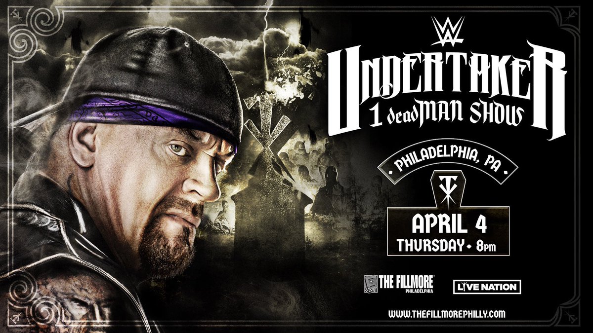 It wouldn’t be #WrestleMania without a 1deadMAN Show! Can’t wait to be at @FillmorePhilly on April 4th. Tickets go on sale this Tuesday, March 12th! 🎟️ livemu.sc/4amH1rd