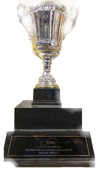 KHSSL's tweet image. The Sustained Excellence Trophy -- who'll take it home? Bardstown, Beechwood, Dunbar, Hazard, and Lafayette are the leading schools to claim it for the year. Who will? We'll find out this weekend at Senior State! May the words be with these schools and all the others attending!