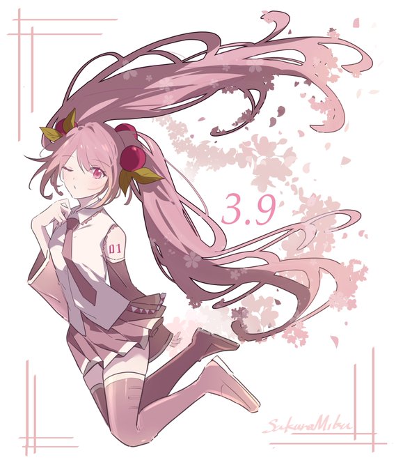 「桜ミク ピンク髪」の画像/イラスト/ファンアート(新着)｜5ページ目