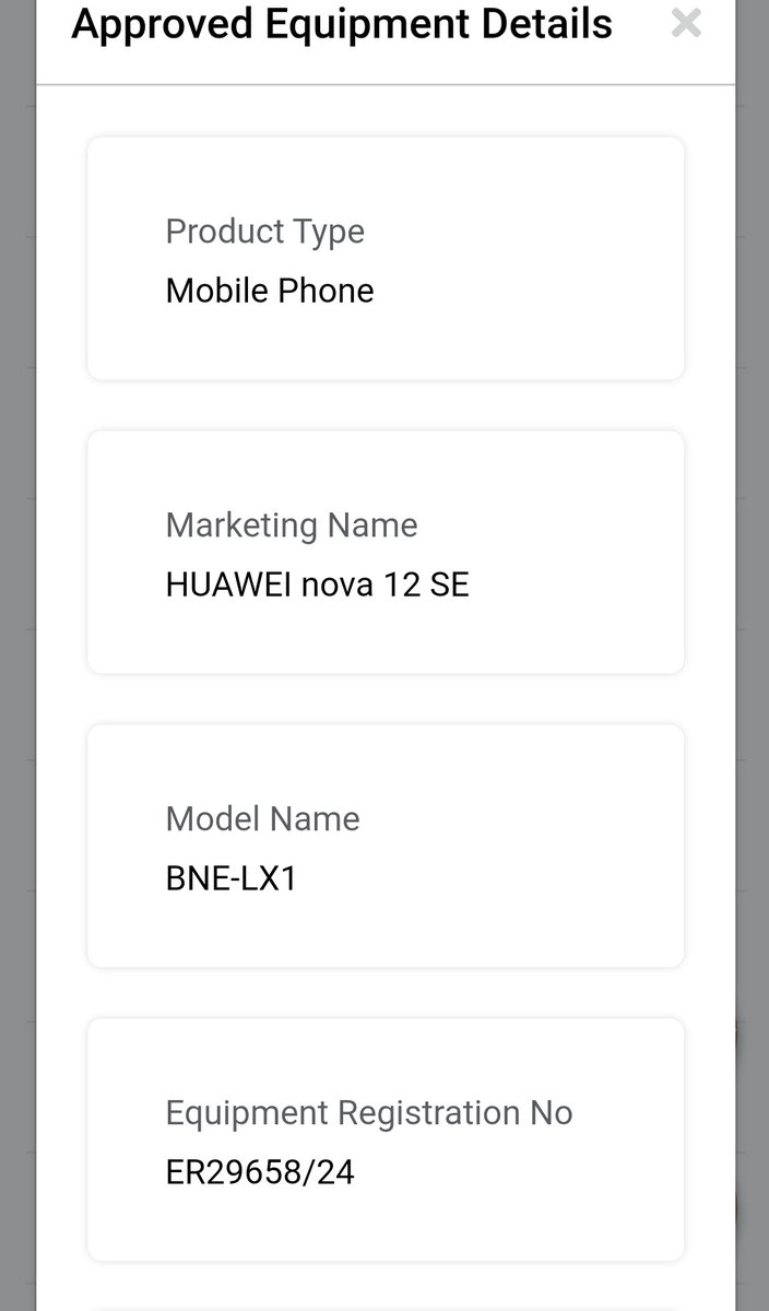 SujanTharu66's tweet photo. Huawei NOVA 12i and NOVA 12 SE spotted on TDRA Certification.
#Huawei #HuaweiNova12i #nova12i #nova12SE #HuaweiNova12SE https://t.co/BjLdOoarkS