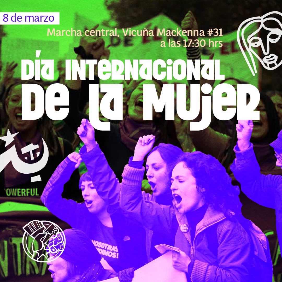 ¡Hoy alzamos nuestros puños por el fin de la división sexual del trabajo y la doble explotación de las mujeres trabajadoras. Demandamos un país que promueva nuestro desarrollo como mujeres plenas, libre de violencias. ¡Mujeres trabajadoras, es hora de rebelarse este 8 de marzo!