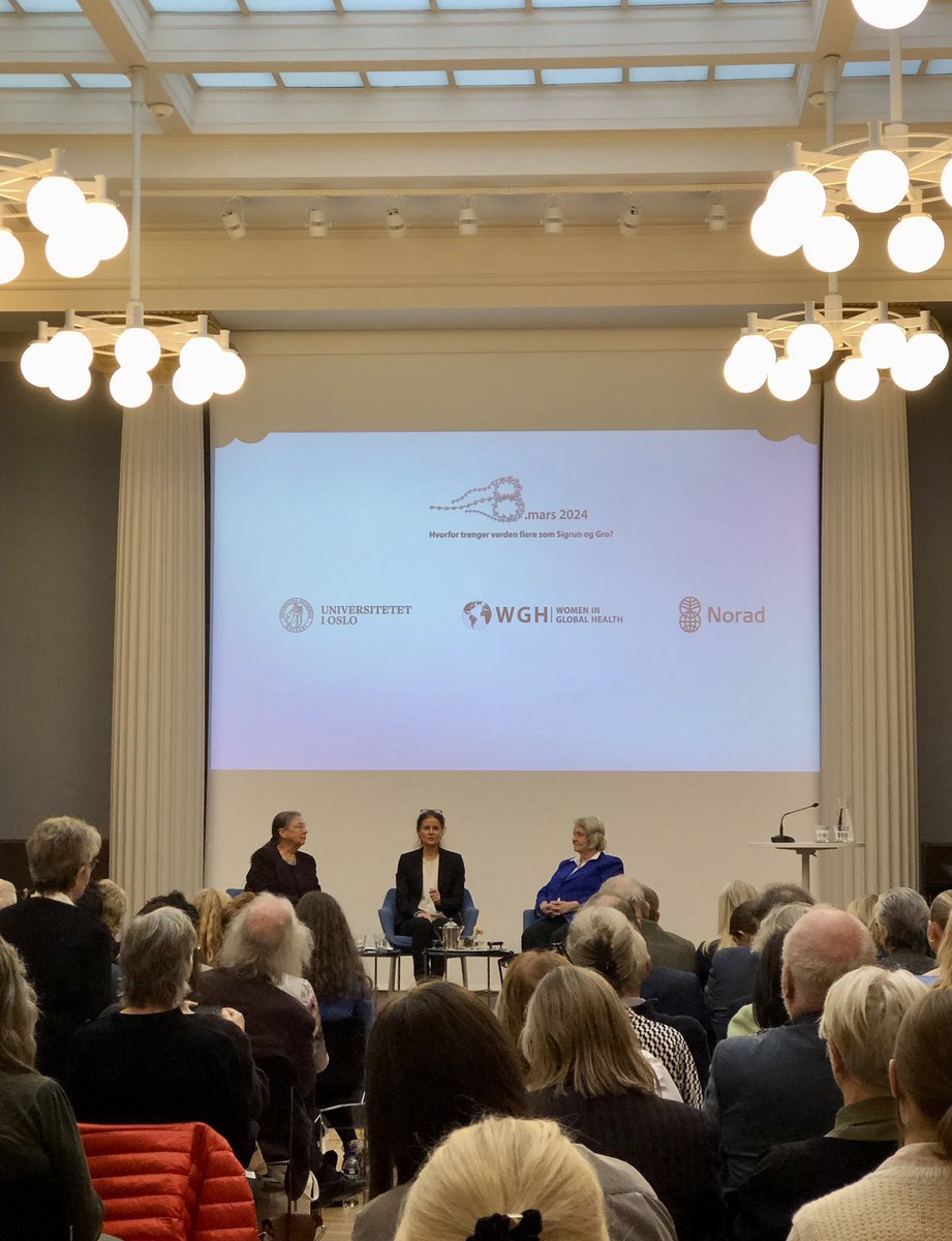 I dag feirer UNDP Norge og @undpogc kvinnedagen ved å hylle to foregangskvinner innen likestilling og global helse, Sigrun Møgedal og Gro Harlem Brundtland. Takk til @noradno, UiO og @womeninGH for en inspirerende og rørende markering!