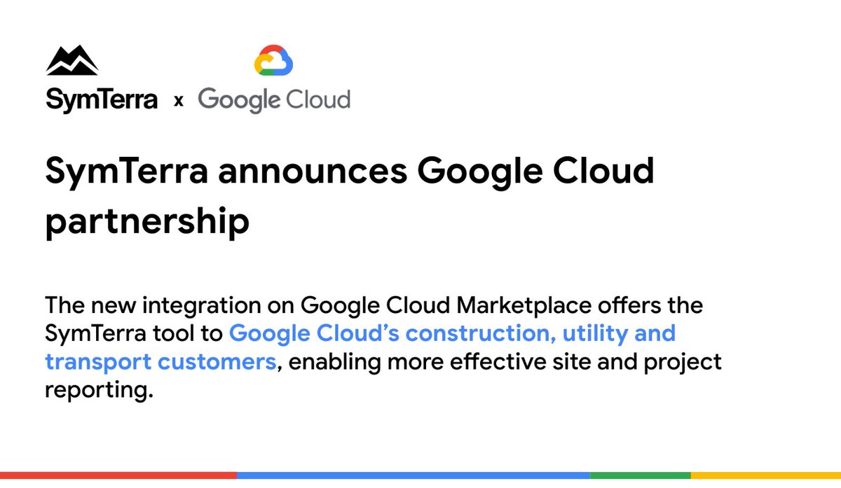 SymTerra (@symterra) on Twitter photo π Announcing our partnership with <a href="/googlecloud/">Google Cloud</a>
<a href="/gcloudpartners/">Google Cloud Partners</a>
#googlecloud#googlecloudpartners #digitalconstruction π Announcing our partnership with <a href="/googlecloud/">Google Cloud</a>
<a href="/gcloudpartners/">Google Cloud Partners</a>
#googlecloud#googlecloudpartners #digitalconstruction