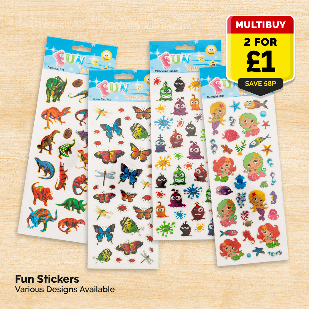 Poundstretcher1's tweet image. Add a touch of fun with our assortment of stickers! Choose from various designs including mermaids, dinosaurs, butterflies, and more. Now in multibuy offer: 2 for just £1!

Click to know more 👇
loom.ly/x14DvPw

#FunStickers #CreativeExpressions #GreatValueDeal
