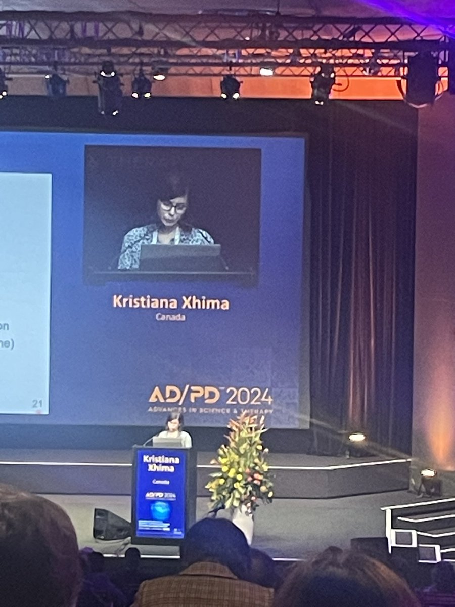 Great talk today by Dr. @KristianaXhima from @Sunnybrook on cerebrovascular lesions in cholinergic system in dementia at #ADPD2024 🇨🇦🧠