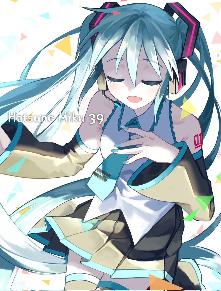 初音ミク「39!#ミクの日 #ミクの日2024 #初音ミク 」|開水|waterのイラスト