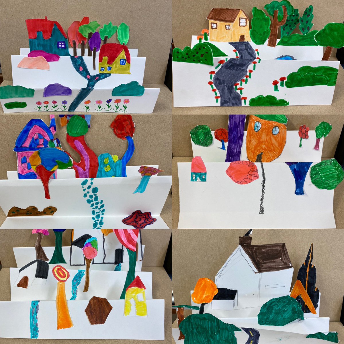 #SJCJuniors have been creating pop up Clarice Cliff villages today in preparation for their final piece of ceramic work. Great work #r11 you certainly understood the brief! #SJCArt