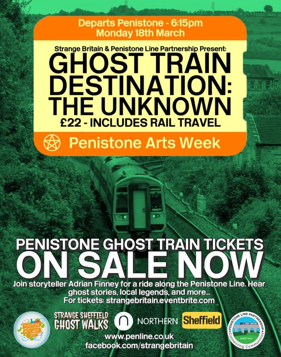 Tickets for the special Penistone Arts Week Ghost Train are now on sale ONLY via the following link: eventbrite.co.uk/e/ghost-train-… #PAW #PenistoneLine @CommunityRail @PenistoneFM