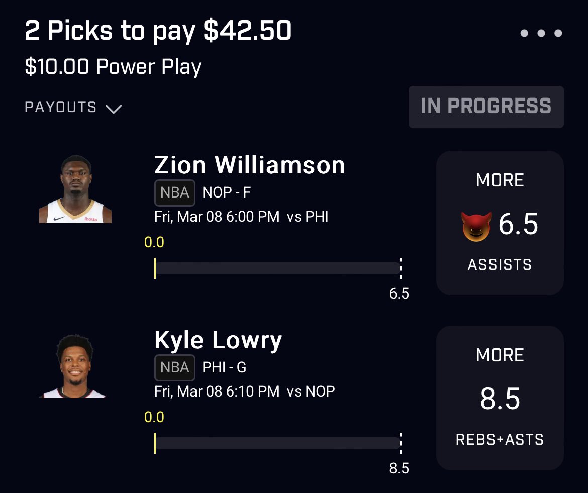 KingPropz's tweet photo. March 8th NBA Plays 👑🔥

Zion Williamson MORE 5.5 Assists
Zion Williamson MORE 6.5 Assists
Chet Holmgren MORE 1.5 3-PT
Kyle Lowry MORE 8.5 Rebs+Asts
Darius Garland LESS 22.5 Pts
Jimmy Butler LESS 35.5 PRA
Kyle Anderson LESS 19.5 PRA
Malik Beasley MORE 10.5 Points
Santi Aldama MORE 2.5 Assists
Brook Lopez LESS 0.5 Steals
Jalen Williams LESS 1.5 Turnovers

LETS WIN TONIGHT😈