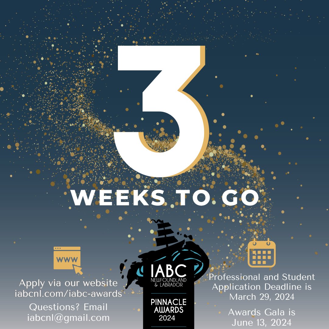 Time is ticking! ⏳ There are only 3 weeks left to submit professional and student entries for the 2024 Pinnacle Awards! 

Details at iabcnl.com/iabc-awards/.