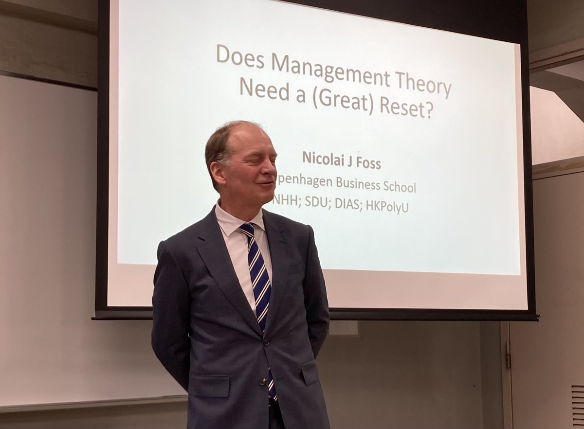 Prof. @IshikawaIbuki organized an impressive seminar for us, 'Does Management Theory Need a(Great) Reset?' by Prof．@NicolaiFoss