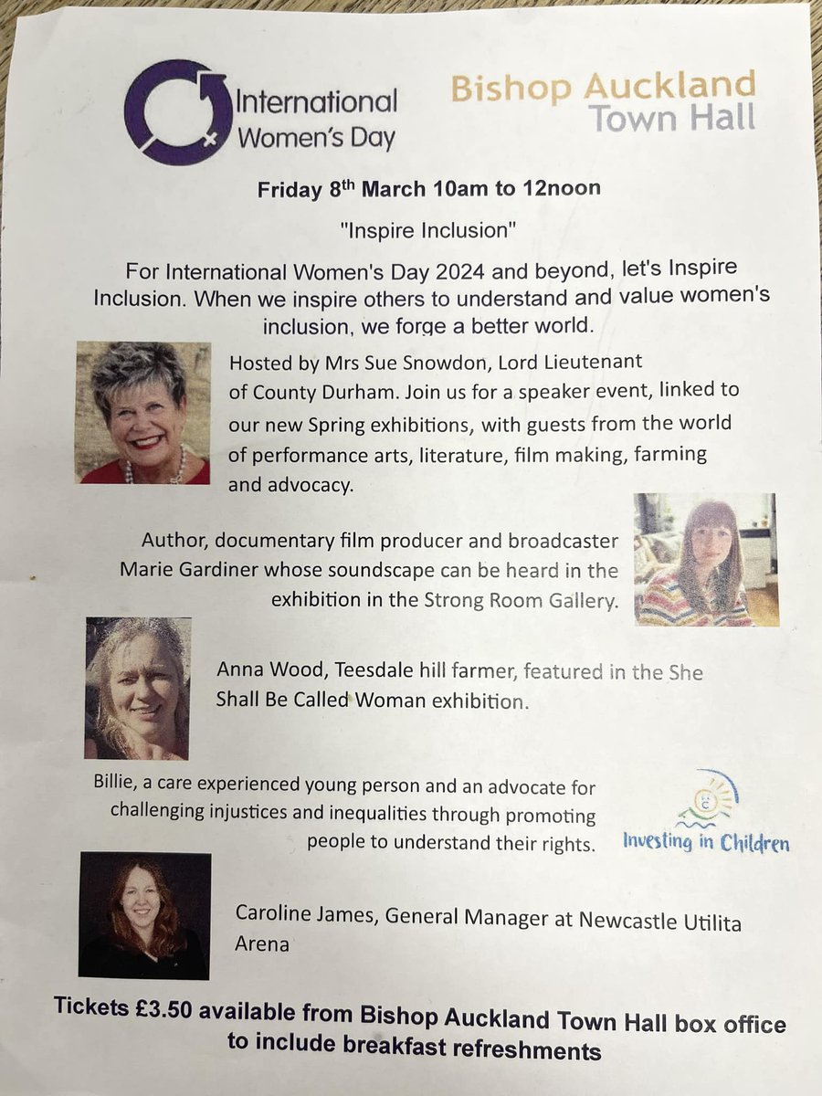 We are so proud of Billie who spoke this morning at the #InspireInclusion event @BishopTownHall for #IWD2024. The event was hosted by Mrs Sue Snowdon, Lord Lieutenant of Co Durham. All the speakers did amazing & were all inspiring to listen to. @ArenaNewcastle @MarieGardiner