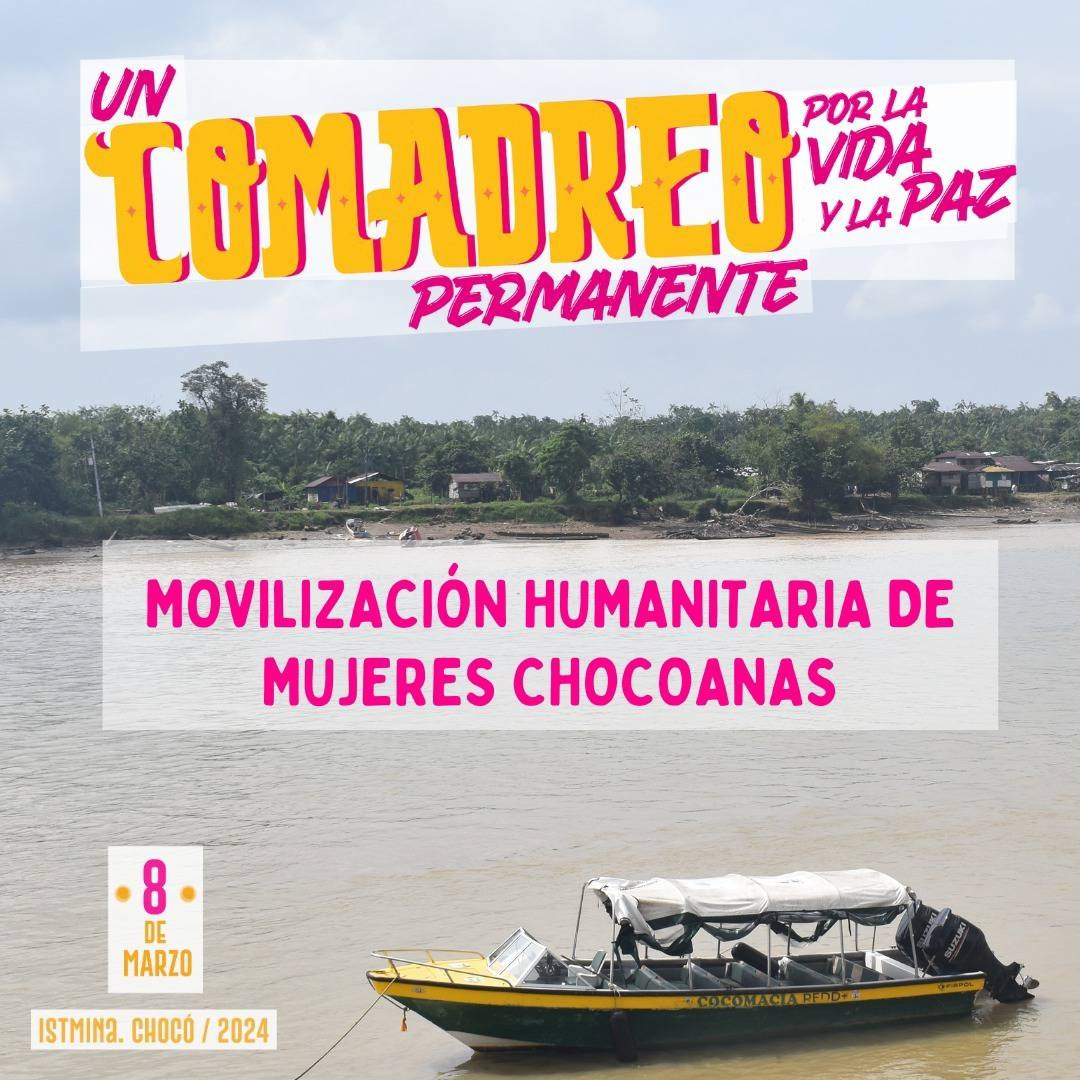 Acompañamos a @Cocomacia en la apertura de la movilización por el #8M Día Internacional de la Mujer en Quibdó, convocada por la @RutaPacificaM Alrededor de 1500 mujeres de todo el país se reúnen mañana en Istmina para conmemorar esta importante fecha #ComadreoPorLaVidaYPorLaPaz