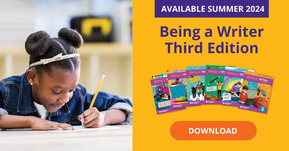 We are counting down the days until the release of Being a Writer, Third Edition! Take a look inside. 👀 Download a sample lesson today: collabclass.link/48DH8gs 📄