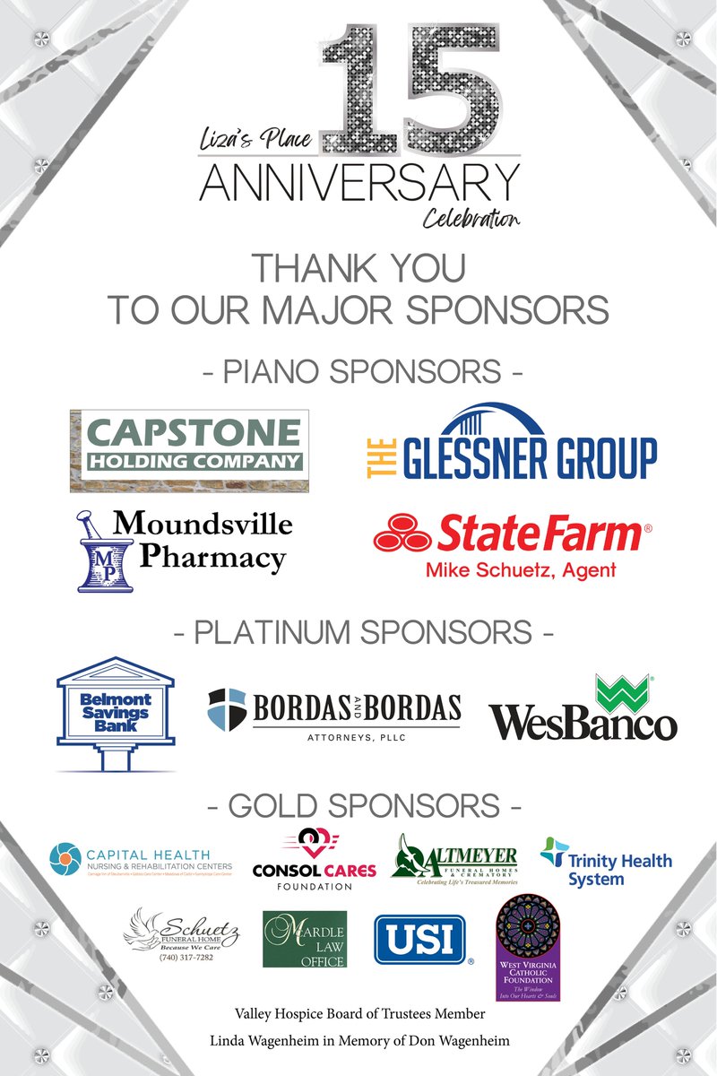 Today is the day! We are so excited to see everyone and celebrate the 15th Anniversary of Liza's Place! We are SOLD OUT and anticipating a great evening! A huge thank you to our sponsors! We could not do the work we do without the support of our local communities!