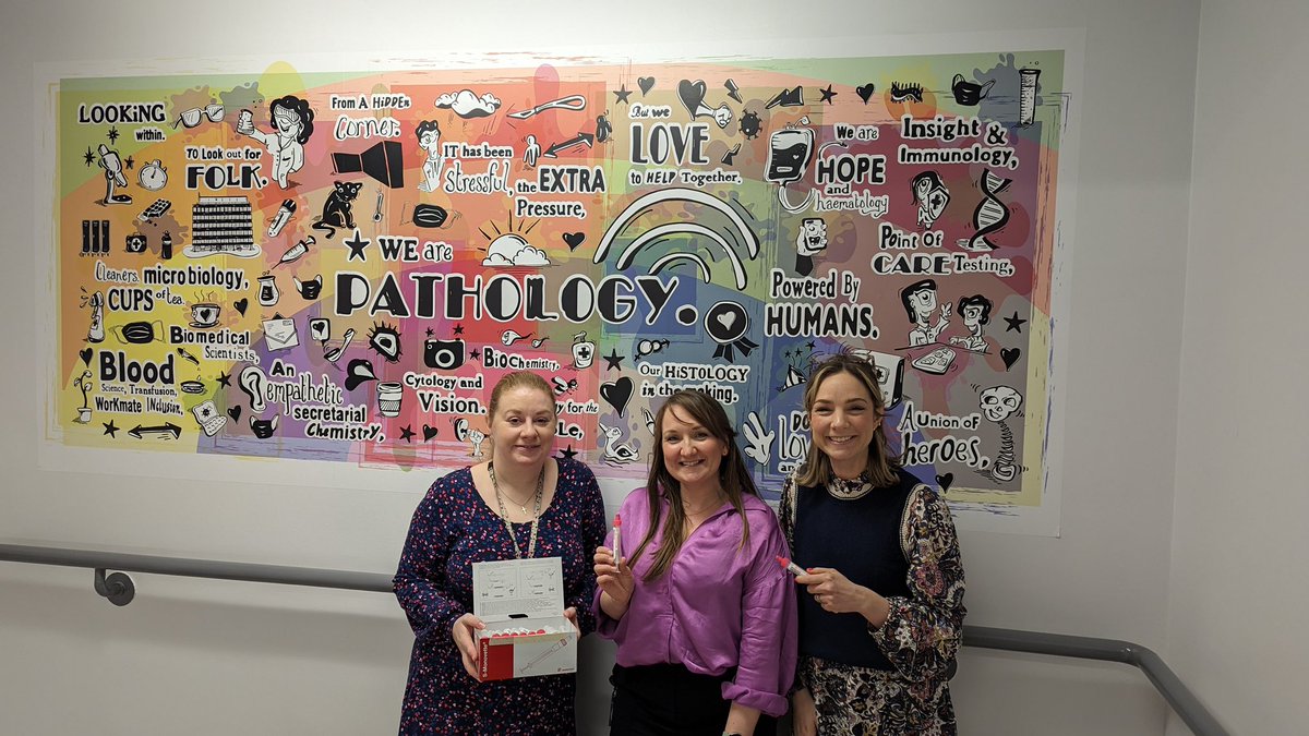 On #InternationalWomensDay we welcomed our colleague from @UniOfYork Team work makes the dream work! Women in 🧬 & Research! (L-R) Danielle Powdrill (Haematology Pharmacist), Kate Foley (Clinical PI, Consultant Haematologist), Katherine Bridge (Academic PI, Cancer Biology) 👍