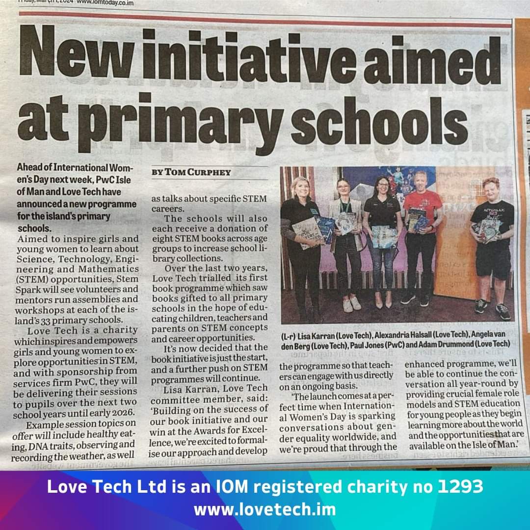 Read all about it! Huge thank you to <a href="/PwC_IoM/">PwC Isle of Man</a> ❤️

facebook.com/share/p/L6TWUK…