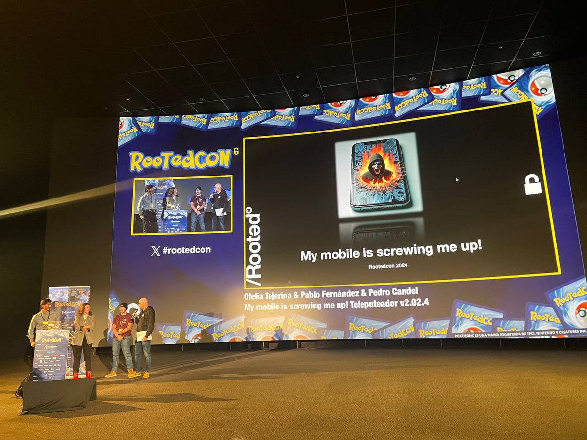 Ayer disfruté muchísimo <a href="/rootedcon/">/RootedCON</a>. Gracias <a href="/NN2ed_s4ur0n/">[NN2ed] s4ur0n</a> por juntarnos a <a href="/h3st4k3r/">h3st4k3r</a>, <a href="/pablofb/">Pablo F. Burgueño 🇪🇺</a> y a mí para hablar sobre #teleputeador: sistema del demonio -call back- (*con guiño incluido a la venta del iris😜). 

👉Somos abogados y, por supuesto... conocemos la ley 😎 #Rooted2024