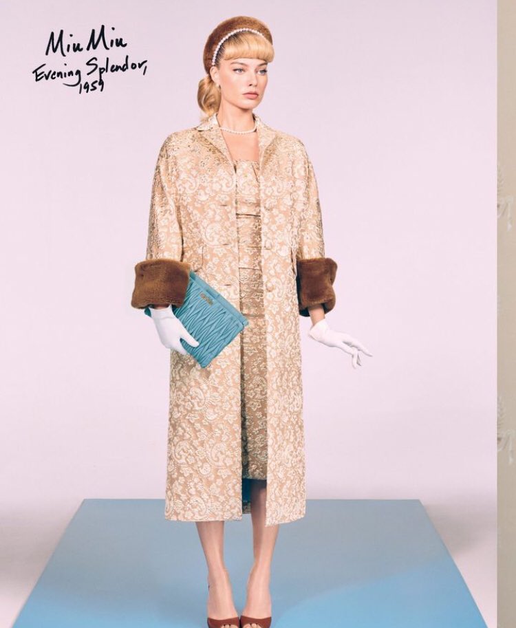 pradapearll's tweet image. new pictures of margot robbie from the “barbie: the world tour” coffee table book wearing givenchy, carolina herrera and miu miu 💗💗