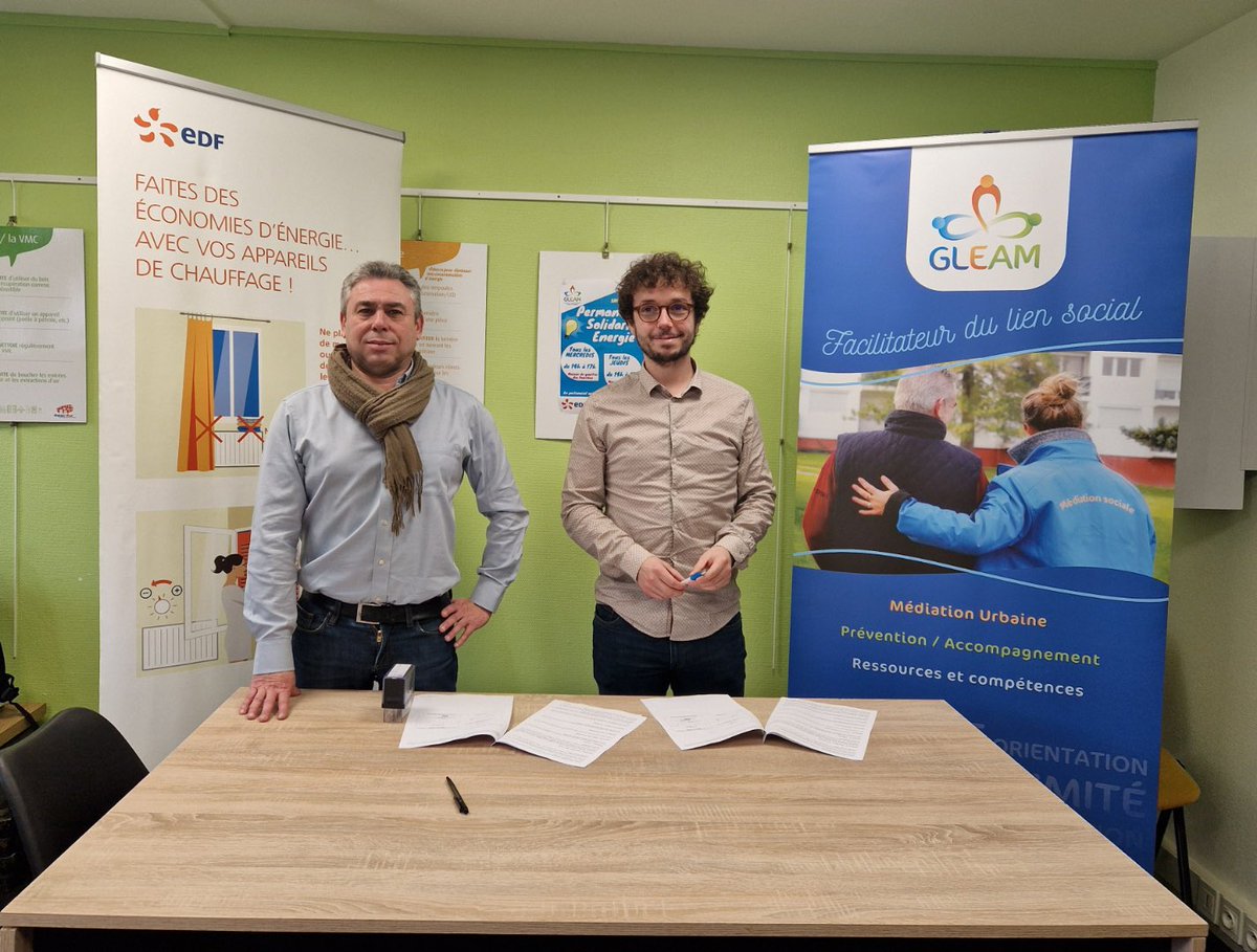 🤝 Afin de poursuivre nos efforts conjoints en matière de lutte contre la précarité énergétique en Mayenne et en Sarthe, @EDFofficiel et le @GLEAMPimms renouvellent leur partenariat pour la 26eme année consécutive‼️ @HerveMardele @JeremyChazeau @lamayenne @sarthefr