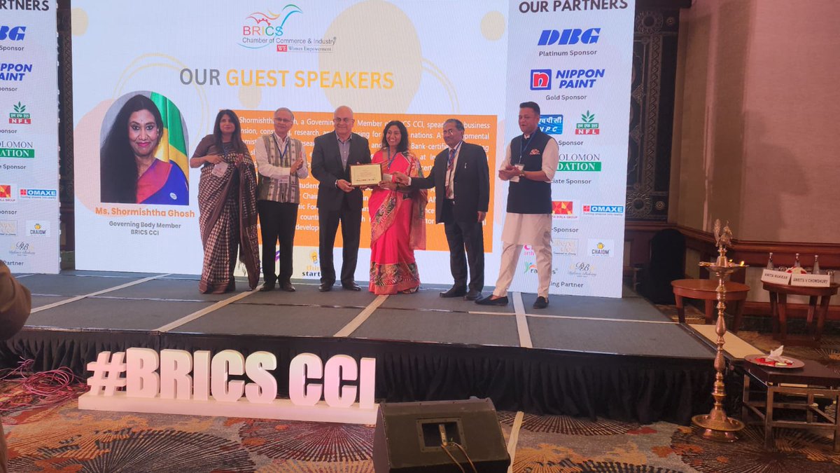 Acknowledging Ms. Shormishtha Ghosh, Governing Body Member of BRICS CCI and Founder-MD of In Tandem Global Consulting, for her dedication as a mentor in the BRICS Global Women Leadership Programme. #BRICSCCI #BRICSCCIWEAnnualSummit