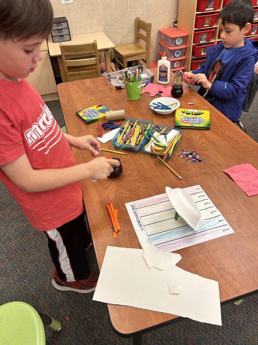 Stem challenge fun today making leprechaun traps ☘️ #McClureMarshals